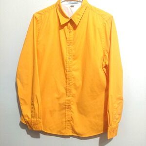 Port Authority Womens Large Button Up Shirt Long Sleeve Collar Athletic Gold